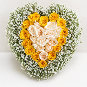 Yellow & white Rose Heart